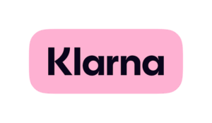 Offizielles Klarna-Logo in schwarzer Schrift auf rosa Hintergrund