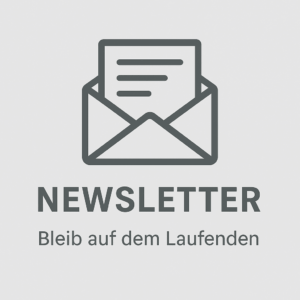 ChatGPT Image 22. Aug. 2025 13 31 58 Wir lieben Haare Symbolbild mit einem Briefumschlag und der Aufschrift „Newsletter – Bleib auf dem Laufenden“ in Grau