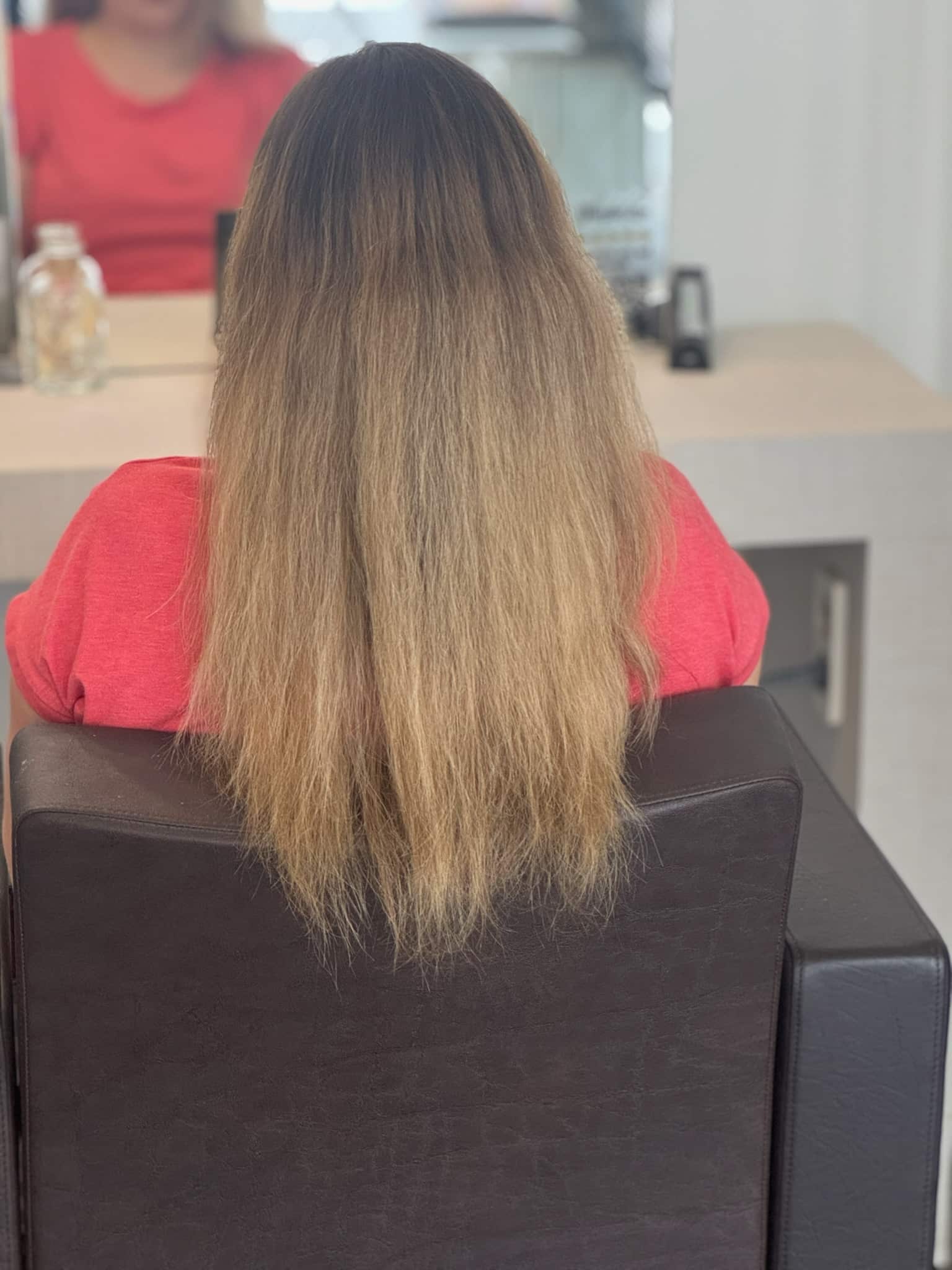 IMG 6432 Balayage Ausgangshaar vor der Bronde Balayage Behandlung