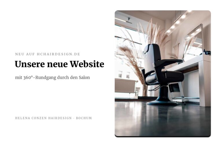 Neue Website von Helena Conzen Hairdesign in Bochum mit 360°-Rundgang – Blick auf einen Friseurplatz im Salon